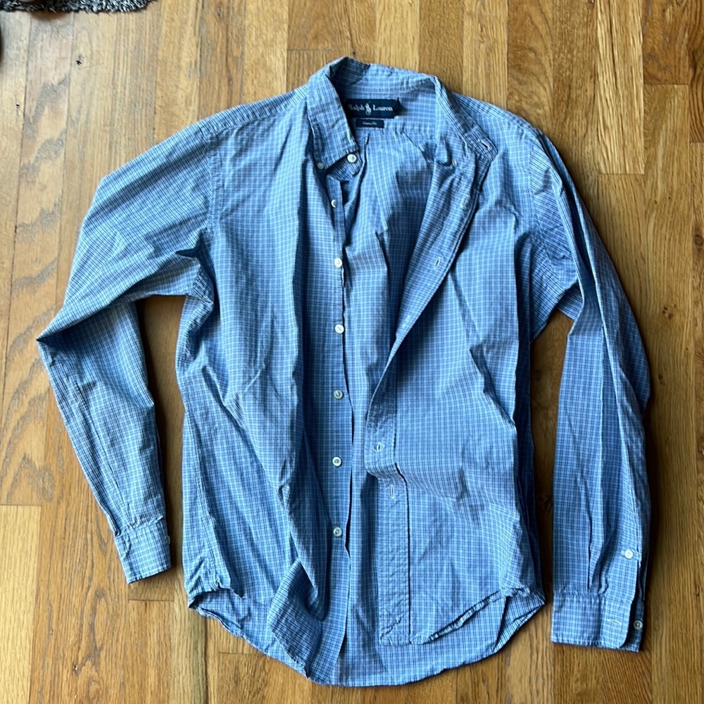 Mens long sleeve button up plaid shirt